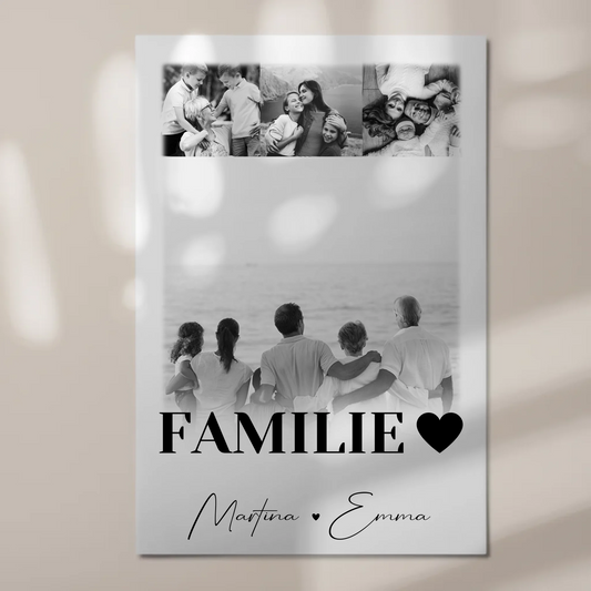 Familienbild Personalisiert mit 4 Fotos für die Familie Geschenke 1