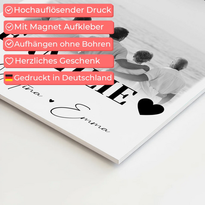 Familienbild Personalisiert mit 4 Fotos für die Familie Geschenke 4