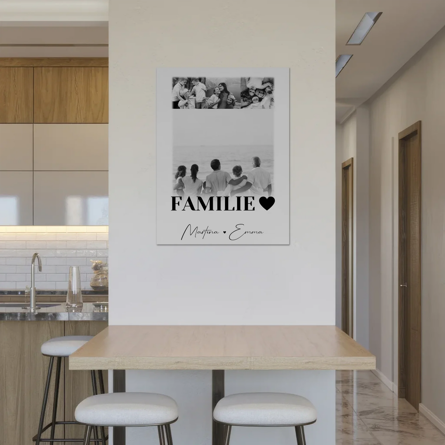 Familienbild Personalisiert mit 4 Fotos für die Familie Geschenke 8