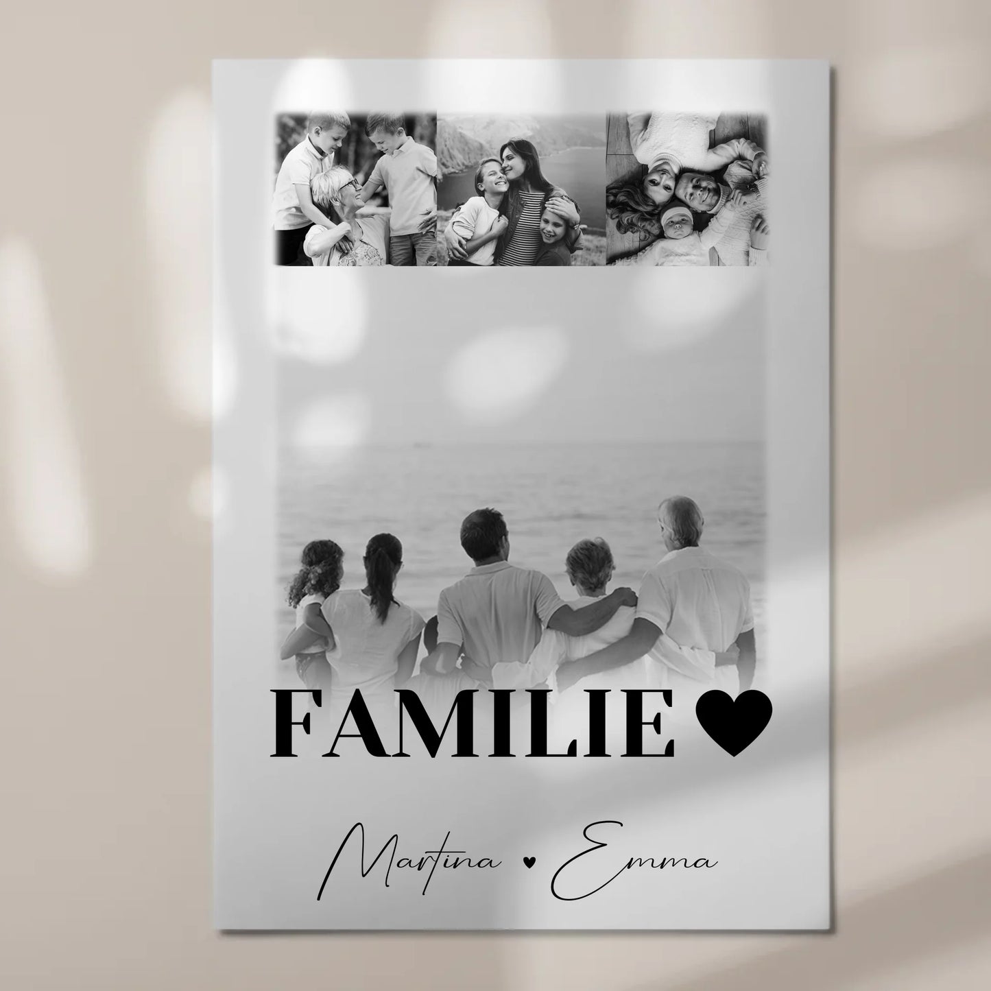 Familienbild Personalisiert mit 4 Fotos für die Familie Geschenke 7