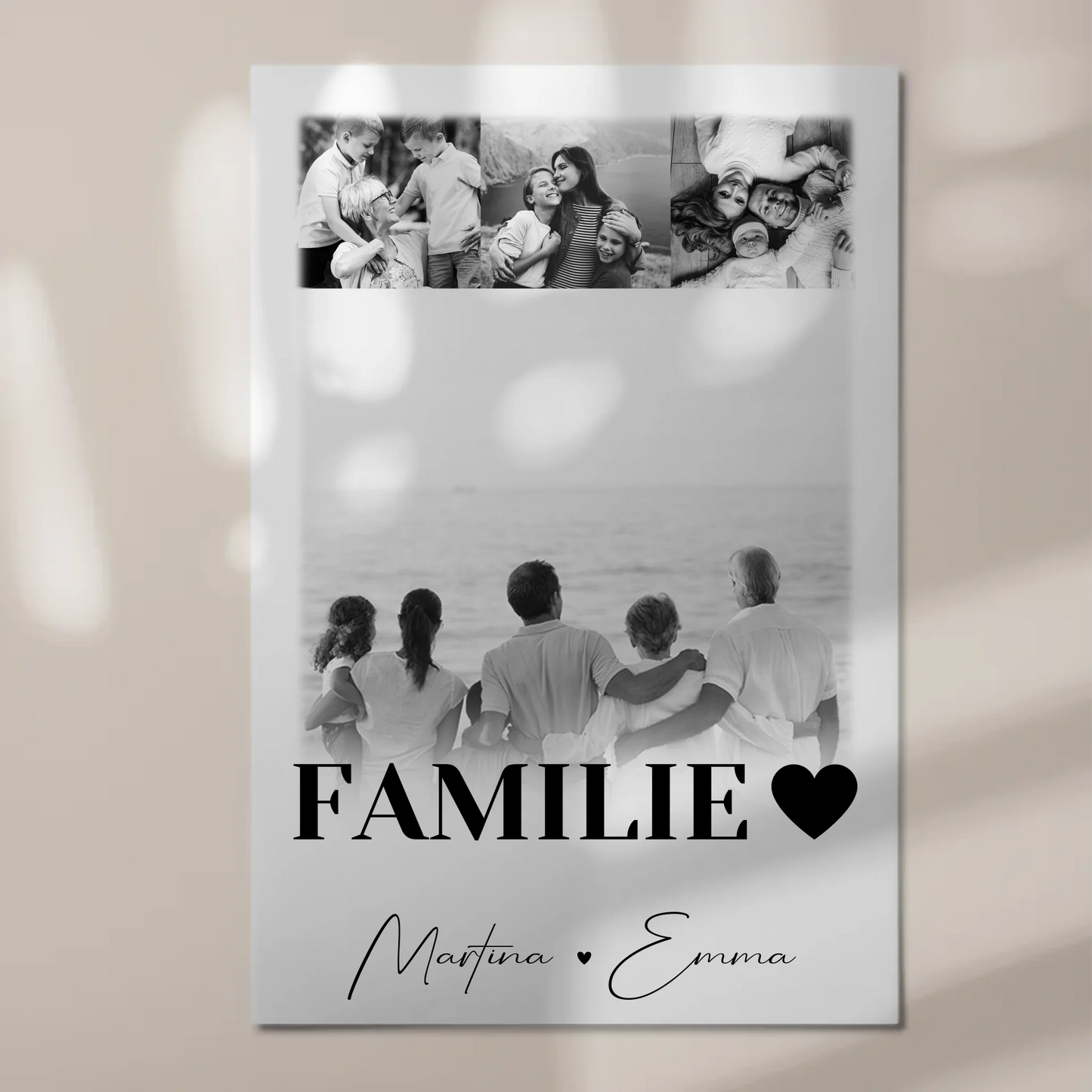 Familienbild Personalisiert mit 4 Fotos für die Familie Geschenke