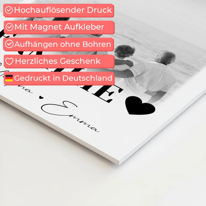 Familienbild Personalisiert mit 4 Fotos für die Familie Geschenke