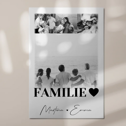 Familienbild Personalisiert mit 4 Fotos für die Familie Geschenke