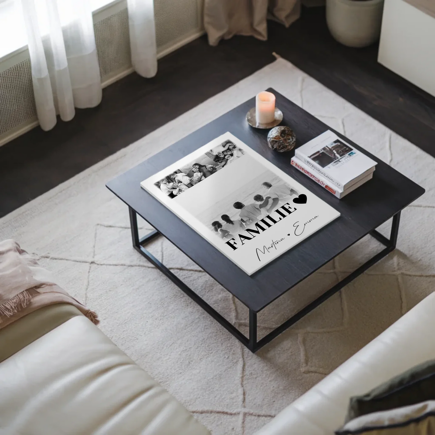 Familienbild Personalisiert mit 4 Fotos für die Familie Geschenke