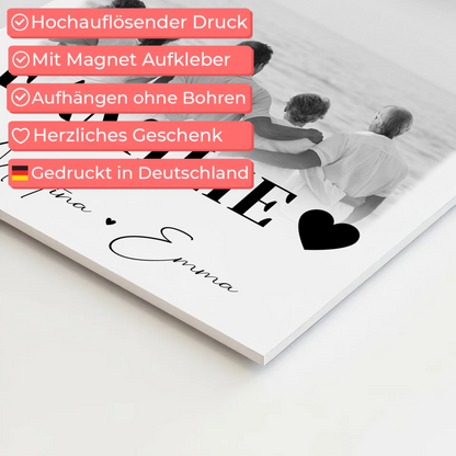 Familienbild Personalisiert mit 4 Fotos für die Familie Geschenke
