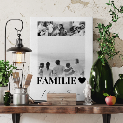 Personalisierte Leinwand Mit Spruch 4 Fotos Familie Geschenk für Zuhause 3