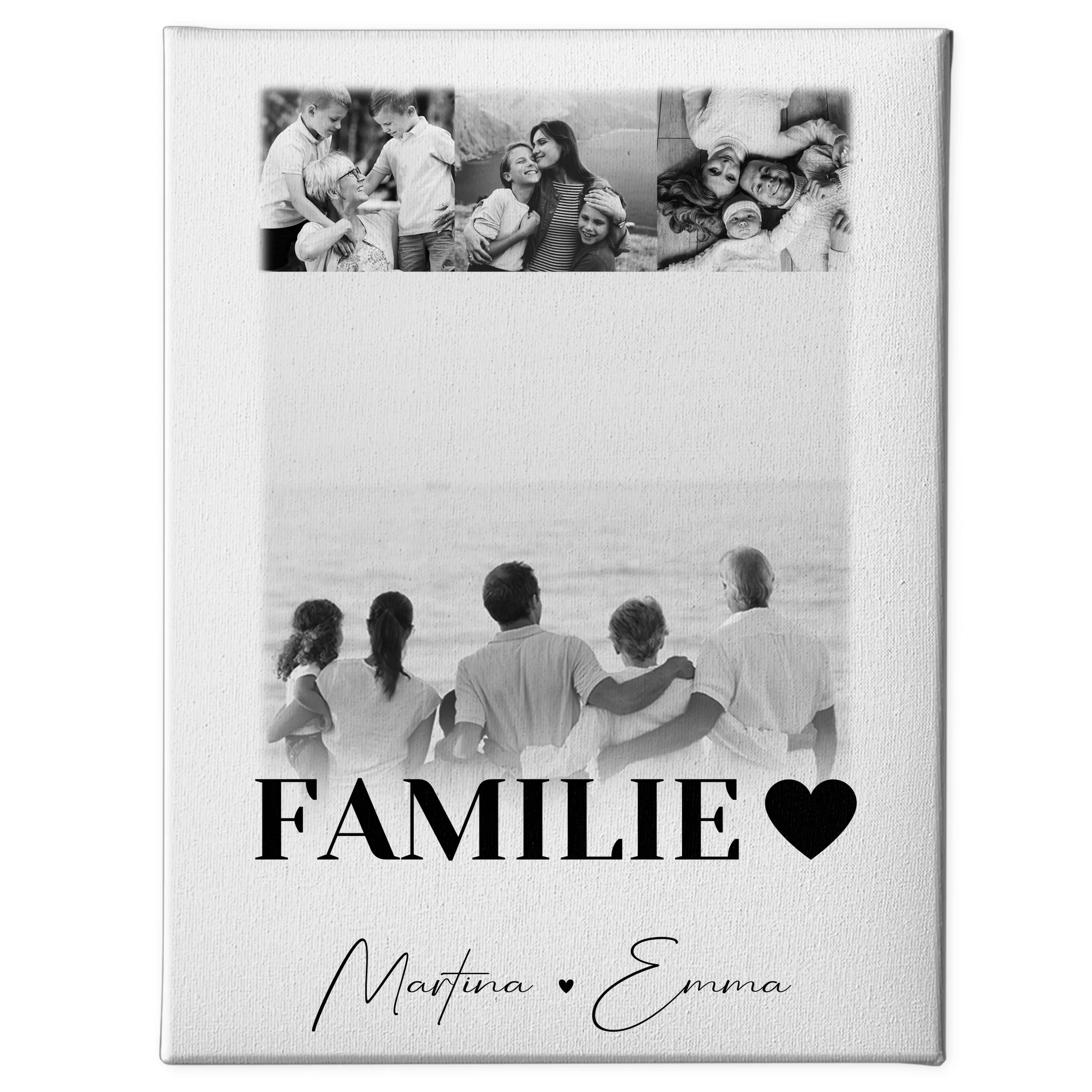 Personalisierte Leinwand Mit Spruch 4 Fotos Familie Geschenk für Zuhause 1