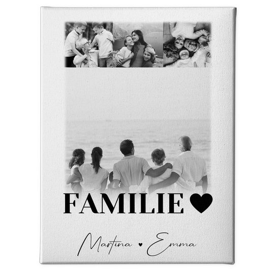 Personalisierte Leinwand Mit Spruch 4 Fotos Familie Geschenk für Zuhause 1