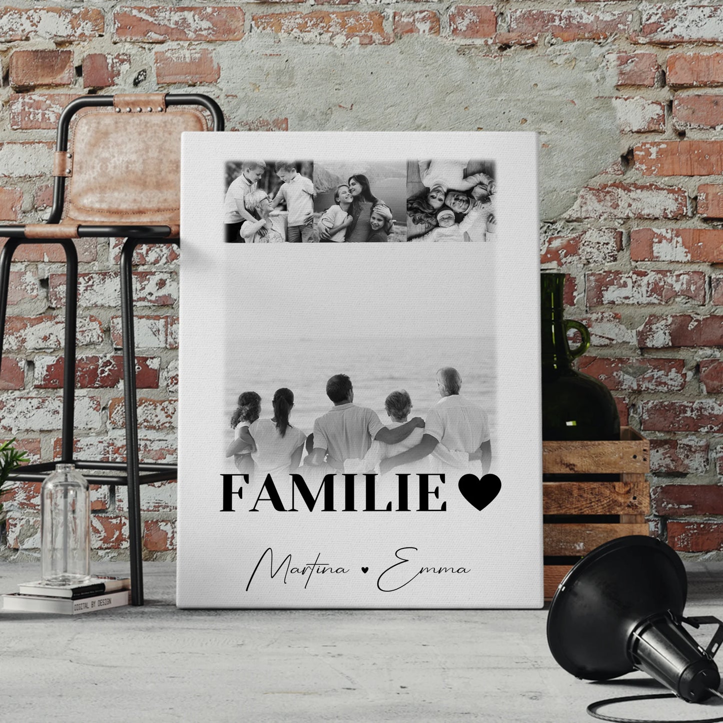 Personalisierte Leinwand Mit Spruch 4 Fotos Familie Geschenk für Zuhause 4