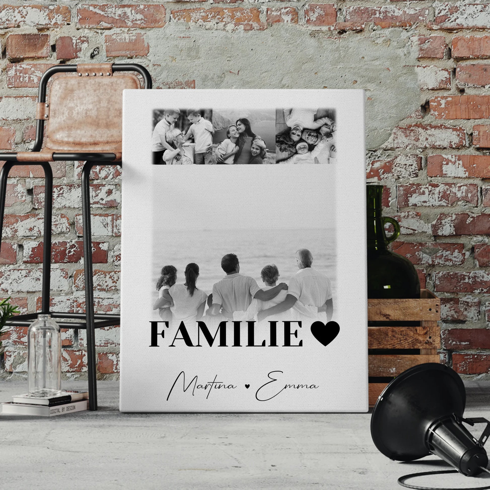 Personalisierte Leinwand Mit Spruch 4 Fotos Familie Geschenk für Zuhause 4