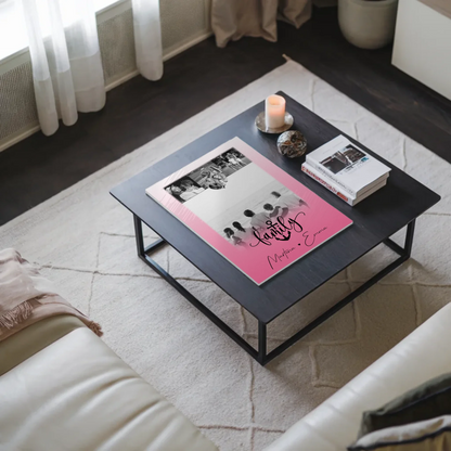 Familienbild Personalisiert mit 4 Fotos und 1 Kleines Herz Foto für Family Geschenk 9