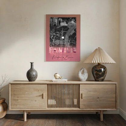 Familienbild Personalisiert Acrylglas Bild mit 4 Fotos und Karte für Familiengeschenke