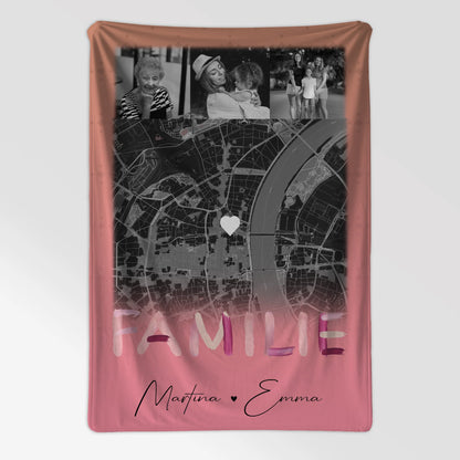 Personalisierte Kuscheldecke Mit Namen 4 Fotos Karte Familie Geschenk für Familie 7