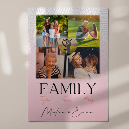 Familienbild Personalisiert mit 4 Fotos und 1 Herz Foto Family Together Individuelles Geschenk 7