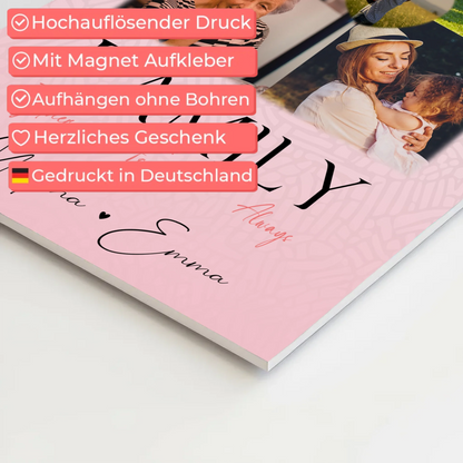 Familienbild Personalisiert mit 4 Fotos und 1 Herz Foto Family Together Individuelles Geschenk 10