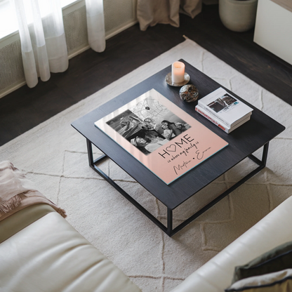 Familienbild Personalisiert mit 3 Fotos und Herz Foto Karte Where My Family Is für einzigartige Geschenke