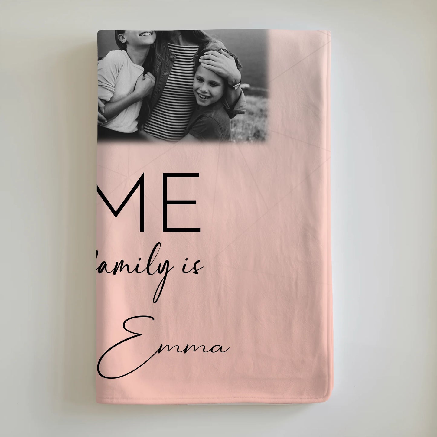 Decke Mit Namen 3 Fotos 1 Herz Foto Karte Personalisiertes Geschenk für Familie Where My Family Is 6
