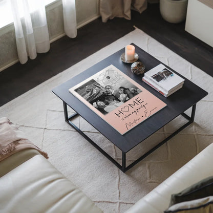 Familienbild Personalisiert mit 3 Fotos und Herz Foto Karte Where My Family Is Perfektes Geschenk 3