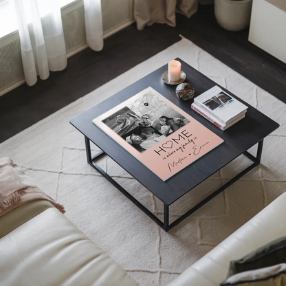 Familienbild Personalisiert mit 3 Fotos und Herz Foto Karte Where My Family Is Perfektes Geschenk