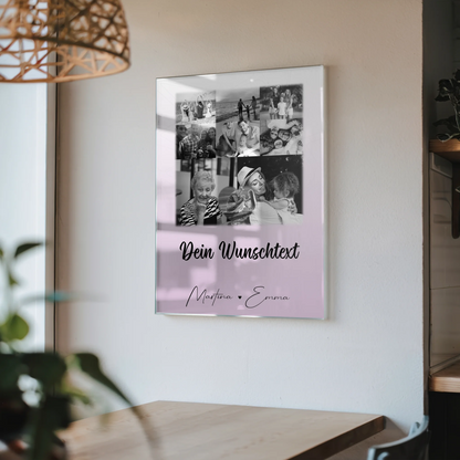 Familienbild Personalisiert mit 8 Fotos 1 Herz Foto Wunschtext Geschenk
