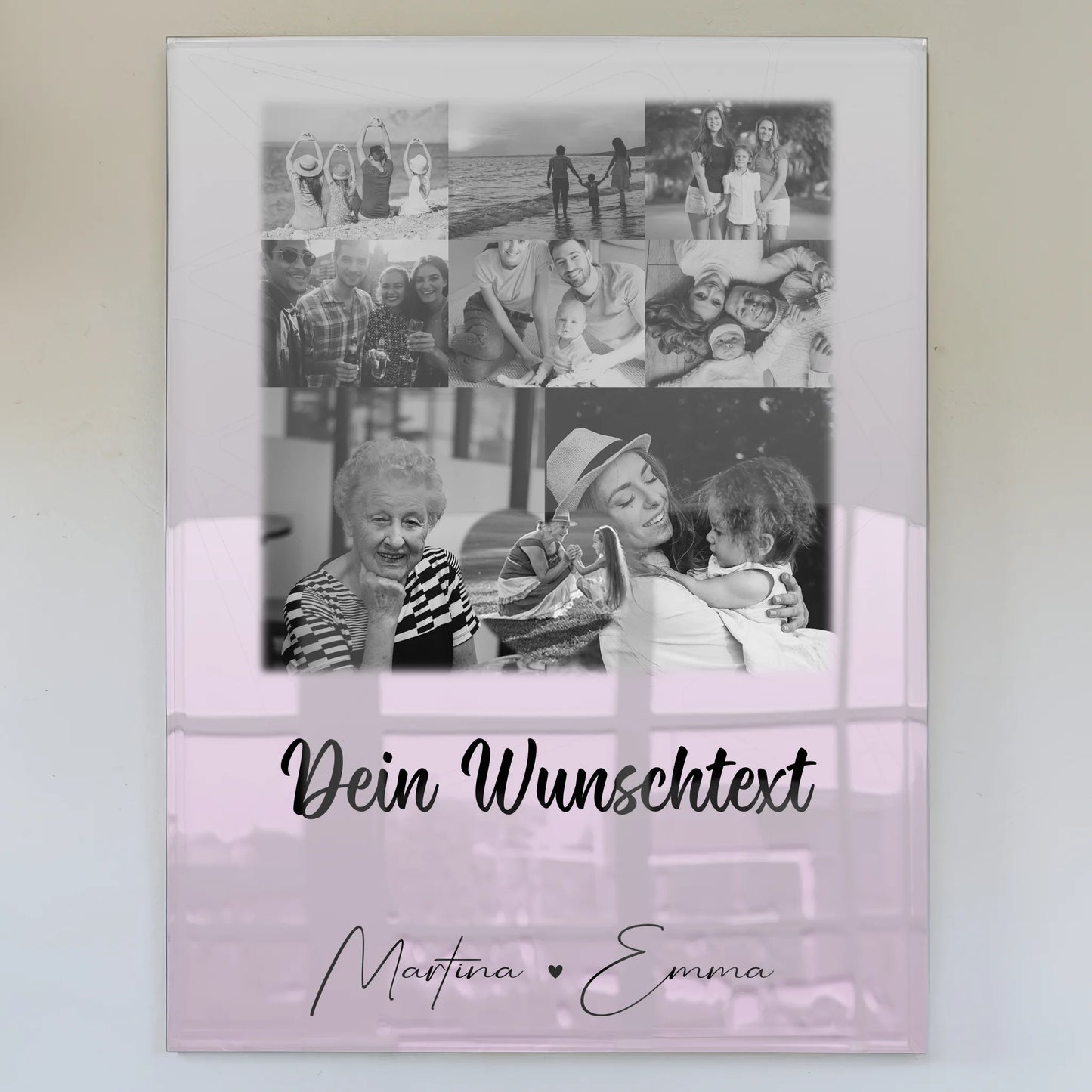 Familienbild Personalisiert mit 8 Fotos 1 Herz Foto Wunschtext Geschenk