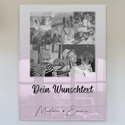 Familienbild Personalisiert mit 8 Fotos 1 Herz Foto Wunschtext Geschenk