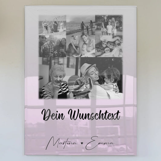 Familienbild Personalisiert mit 8 Fotos 1 Herz Foto Wunschtext Geschenk
