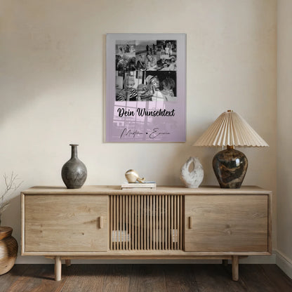 Familienbild Personalisiert mit 8 Fotos 1 Herz Foto Wunschtext Geschenk