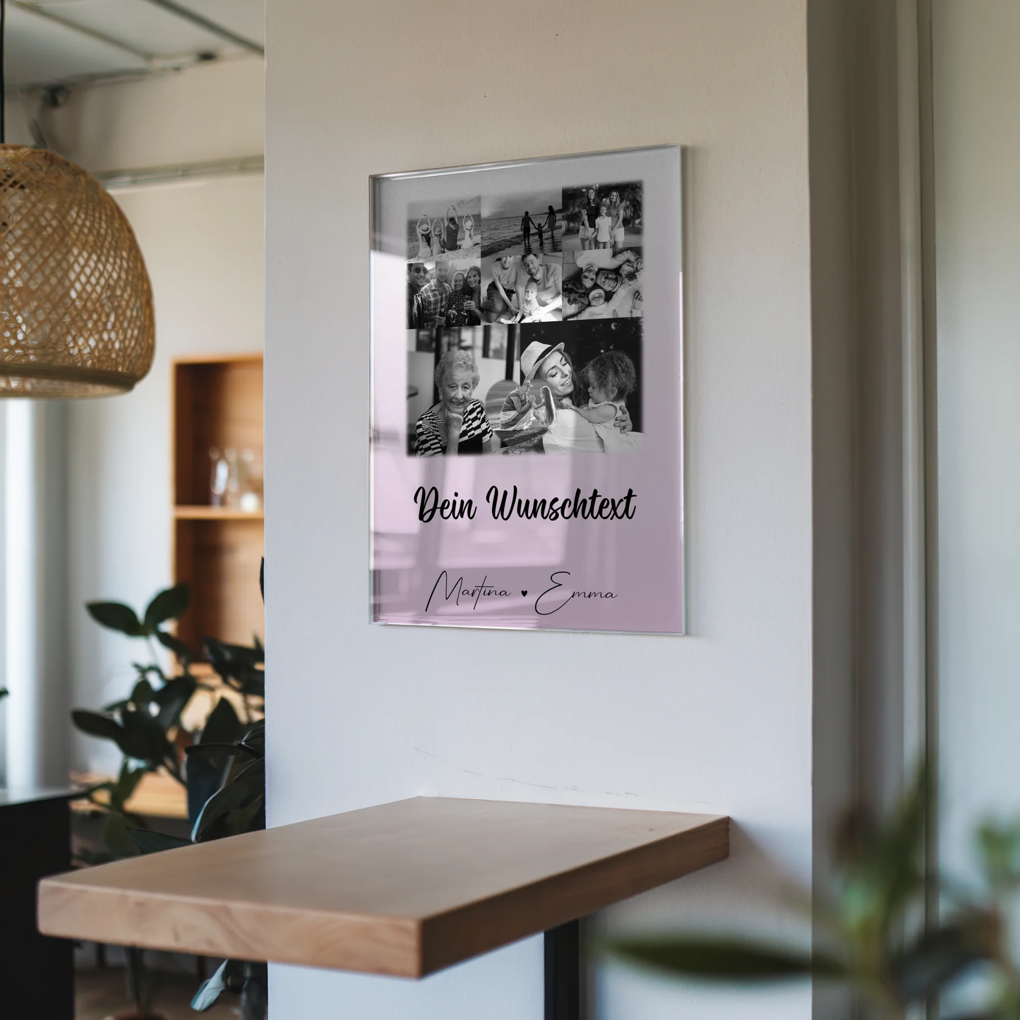 Familienbild Personalisiert mit 8 Fotos 1 Herz Foto Wunschtext Geschenk