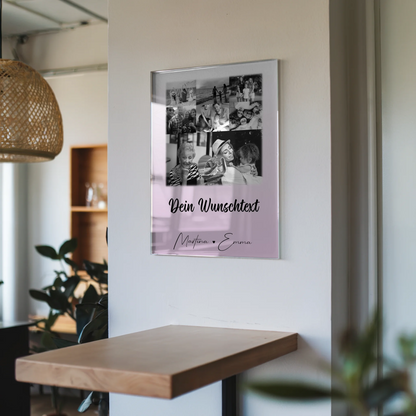 Familienbild Personalisiert mit 8 Fotos 1 Herz Foto Wunschtext Geschenk