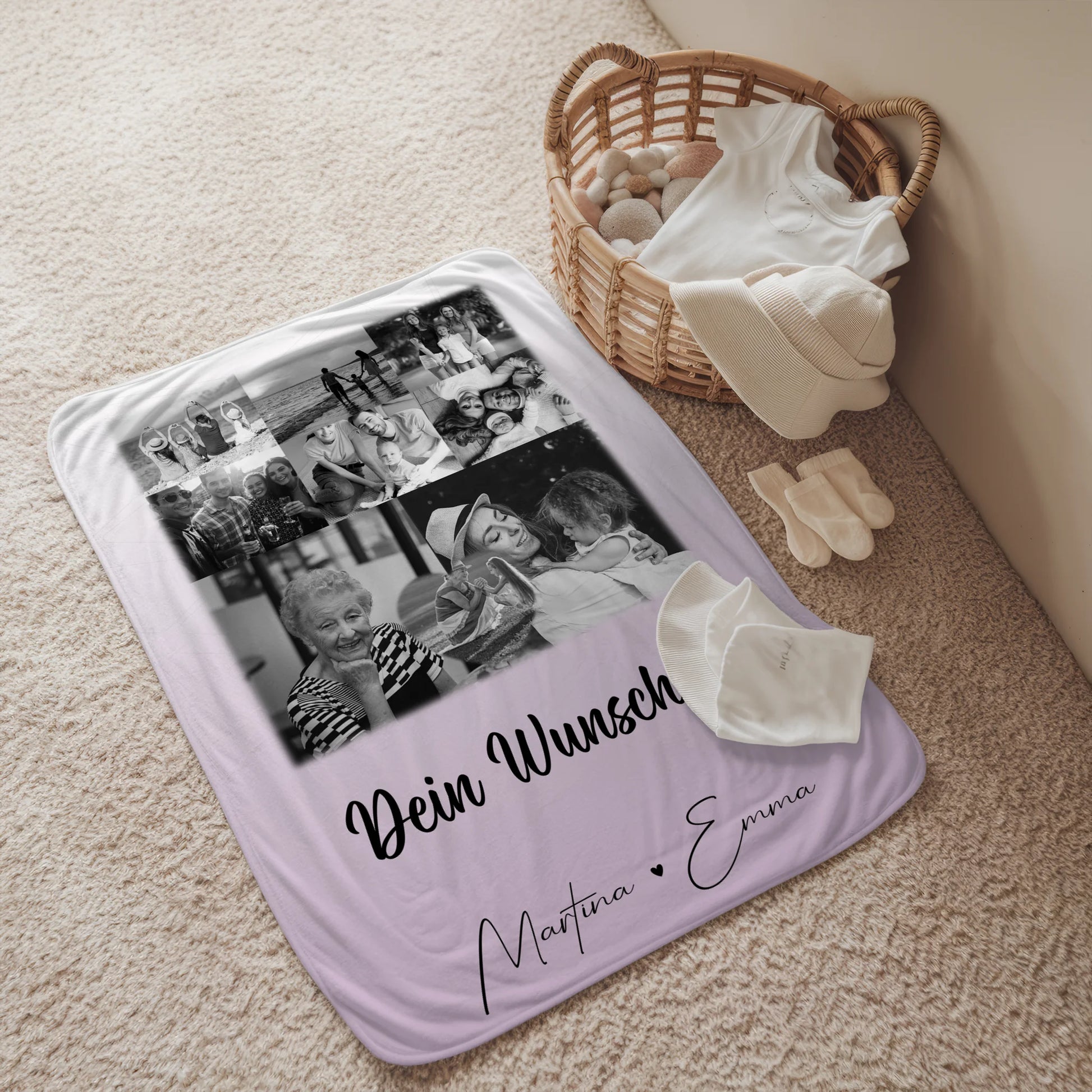 Kuscheldecke Mit Namen Und Motiv 8 Fotos 1 Herz Foto Wunschtext personalisiertes Geschenk 2