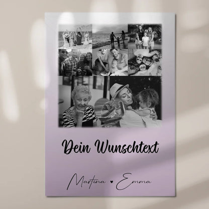 Wandbild Familie Personalisiert mit 8 Fotos 1 Herz Foto Wunschtext 7