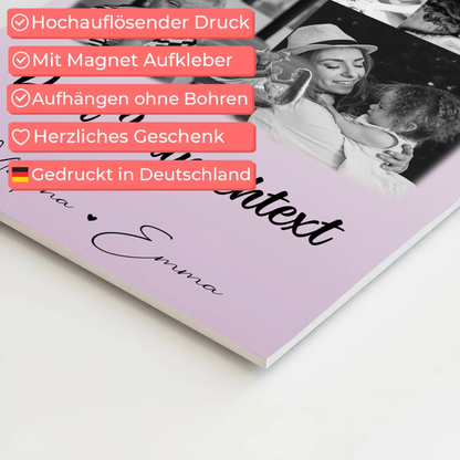 Wandbild Familie Personalisiert mit 8 Fotos 1 Herz Foto Wunschtext