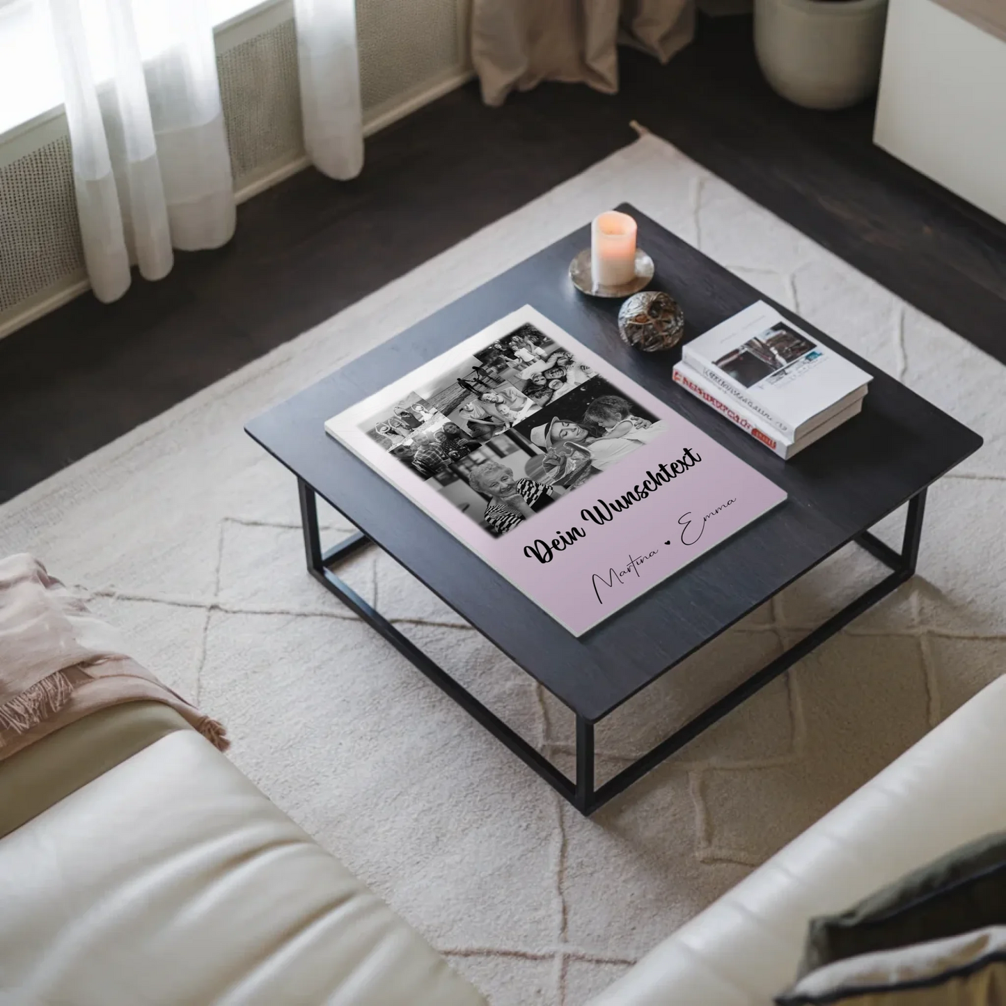 Wandbild Familie Personalisiert mit 8 Fotos 1 Herz Foto Wunschtext