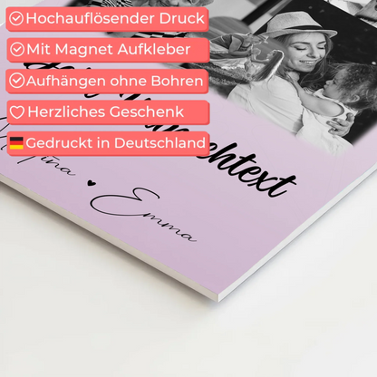 Wandbild Familie Personalisiert mit 8 Fotos 1 Herz Foto Wunschtext