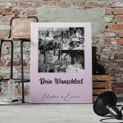 Wandbild Familie Personalisiert mit 8 Fotos Herz Wunschtext Fotogeschenk 4