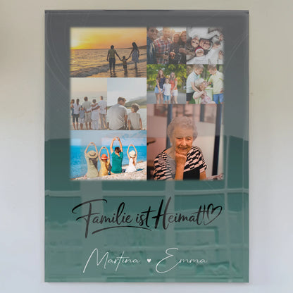 Familienbild Personalisiert mit 9 Fotos Familie ist Heimat Geschenk
