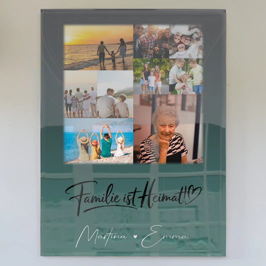 Familienbild Personalisiert mit 9 Fotos Familie ist Heimat Geschenk