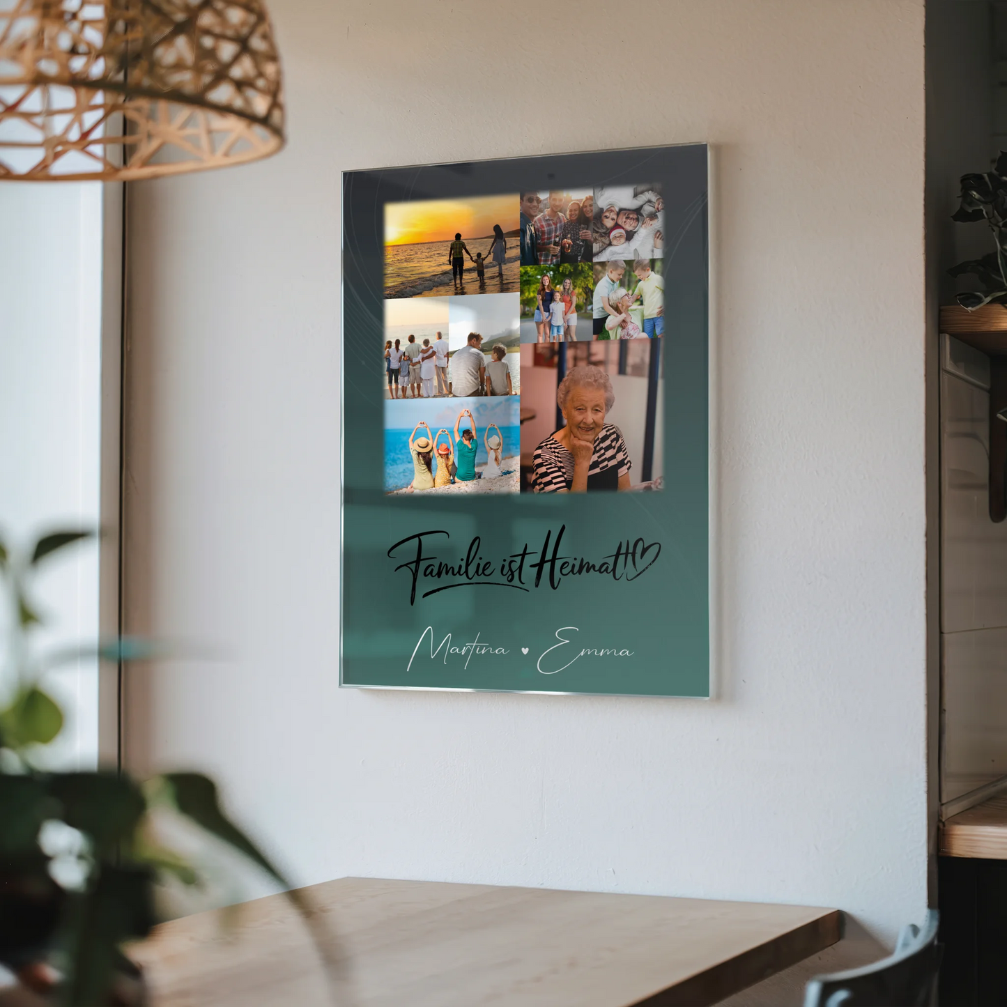 Familienbild Personalisiert mit 9 Fotos Familie ist Heimat Geschenk