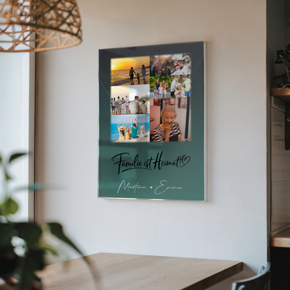 Familienbild Personalisiert mit 9 Fotos Familie ist Heimat Geschenk