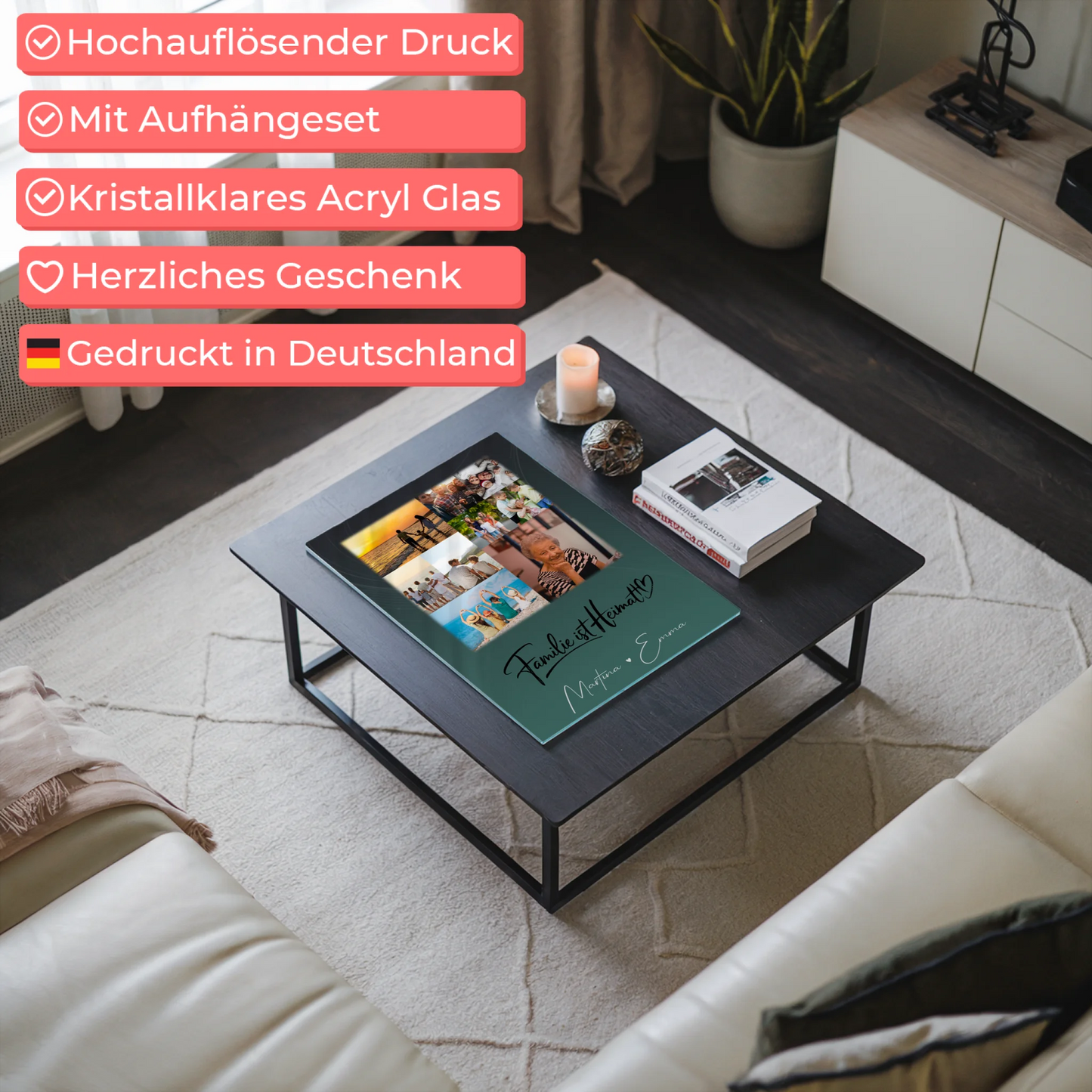 Familienbild Personalisiert mit 9 Fotos Familie ist Heimat Geschenk