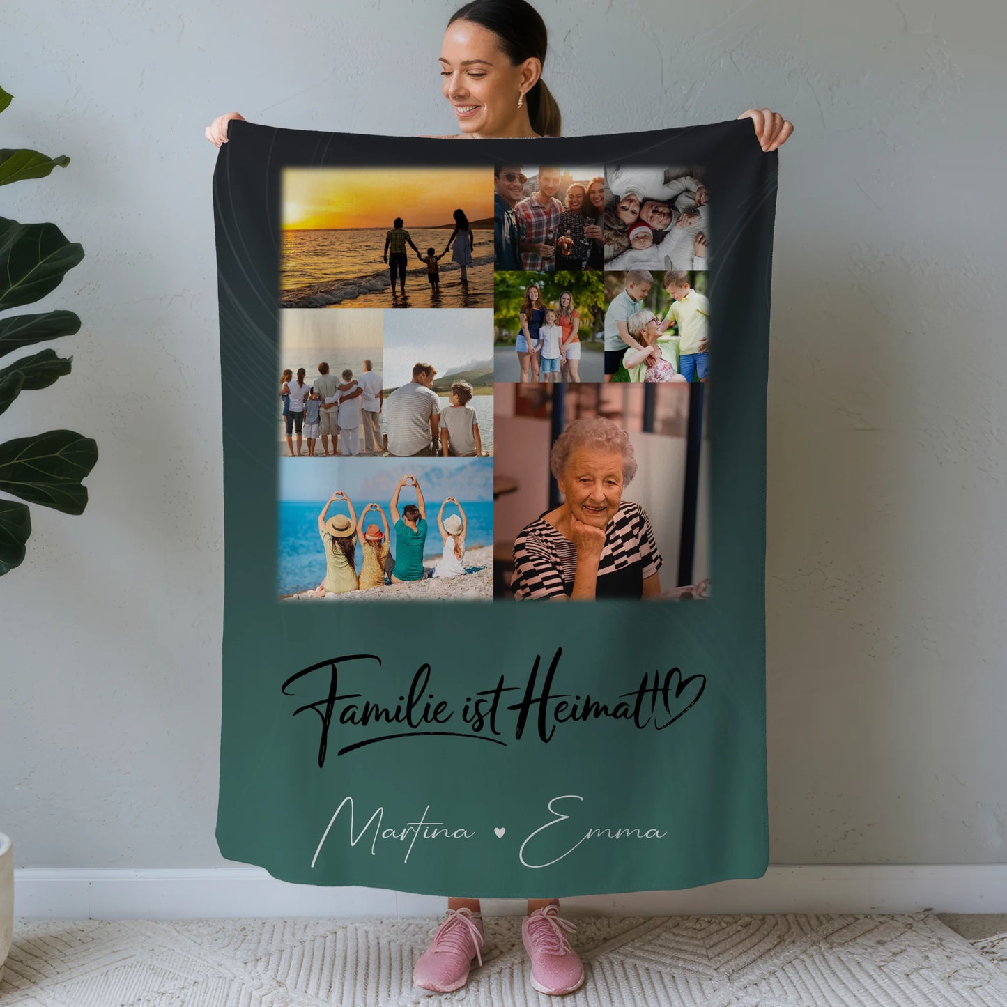 Personalisierte Decke Mit Namen 9 Fotos Familie Ist Heimat Geschenk 1