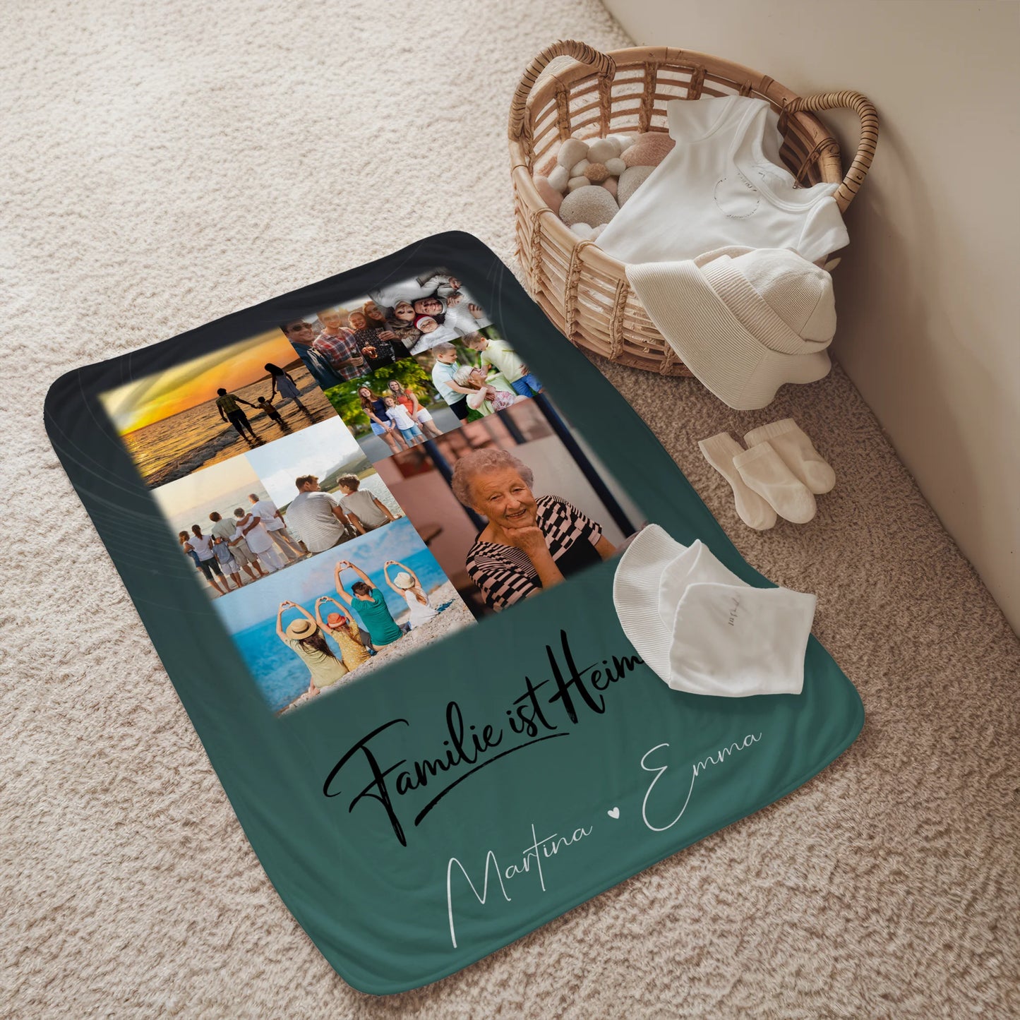 Personalisierte Decke Mit Namen 9 Fotos Familie Ist Heimat Geschenk 2