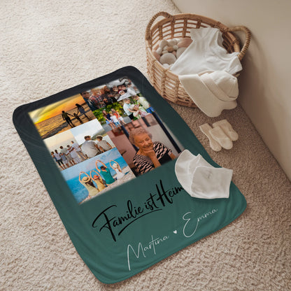 Personalisierte Decke Mit Namen 9 Fotos Familie Ist Heimat Geschenk 2