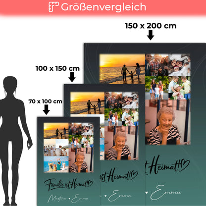 Personalisierte Decke Mit Namen 9 Fotos Familie Ist Heimat Geschenk 5