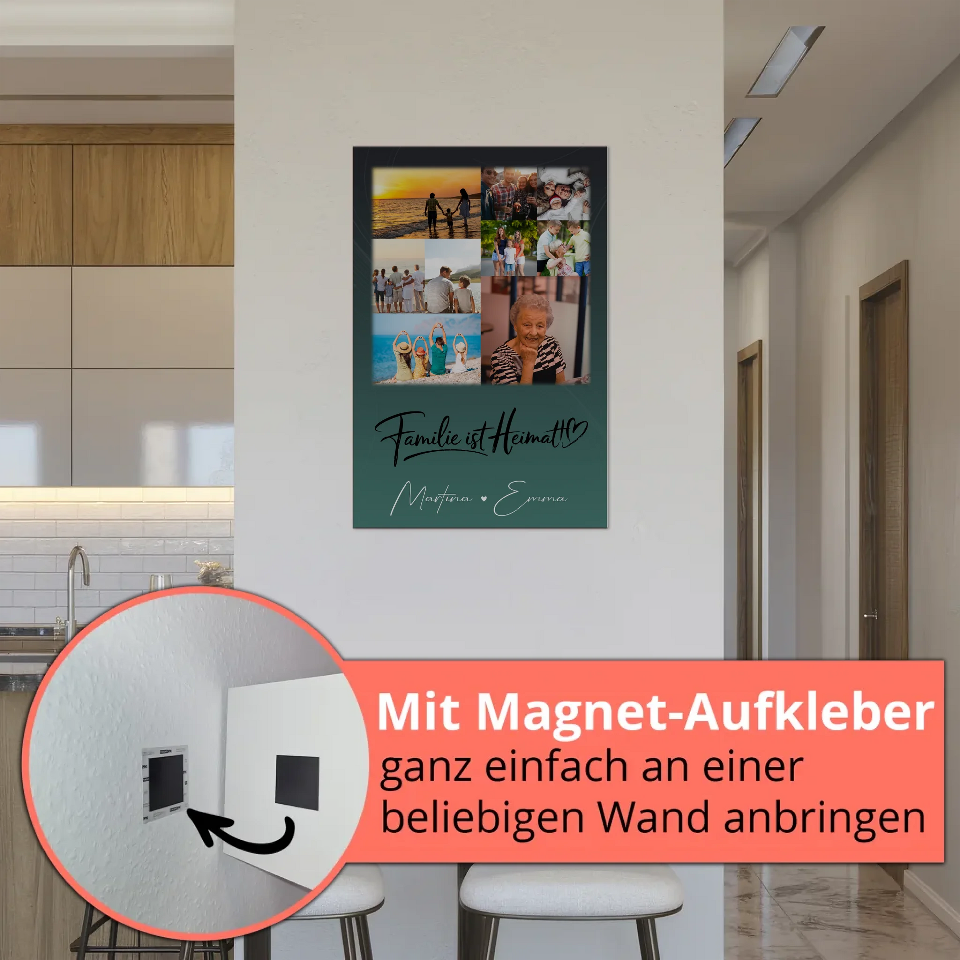 Wandbild Familie Personalisiert mit 9 Fotos Familie ist Heimat Geschenk 5