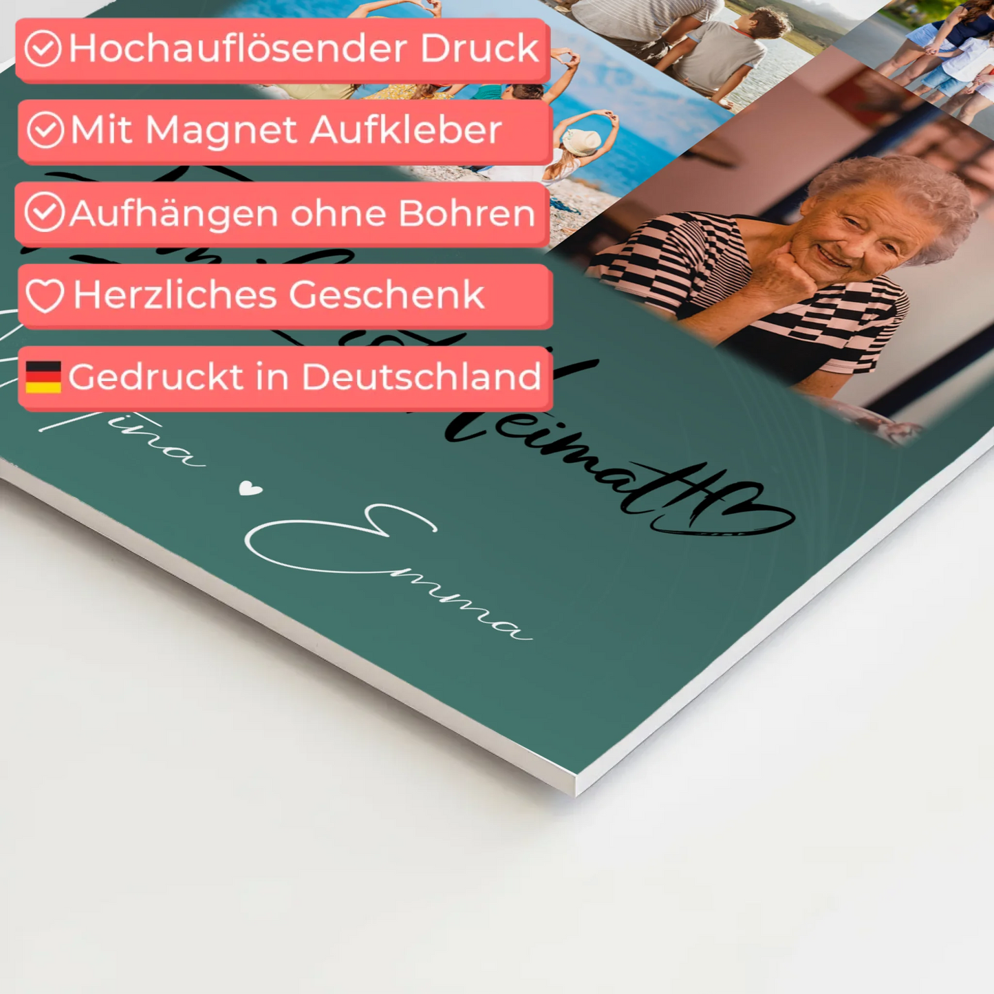 Wandbild Familie Personalisiert mit 9 Fotos Familie ist Heimat Geschenk 4