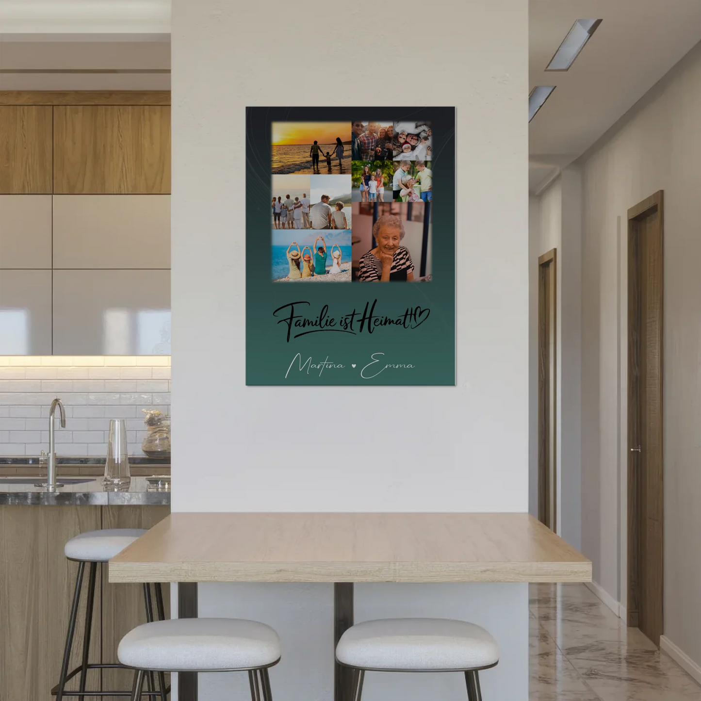 Wandbild Familie Personalisiert mit 9 Fotos Familie ist Heimat Geschenk 8