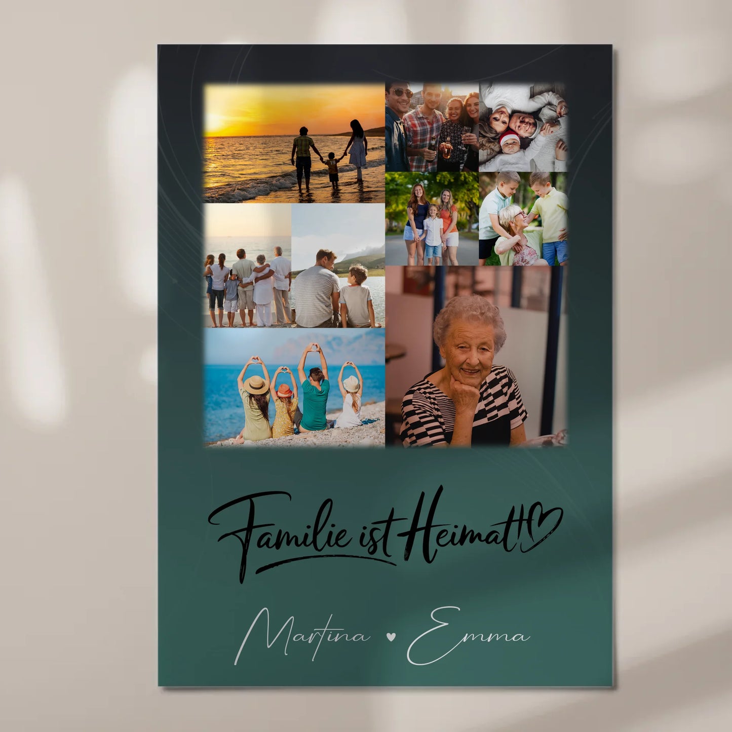 Wandbild Familie Personalisiert mit 9 Fotos Familie ist Heimat Geschenk 7