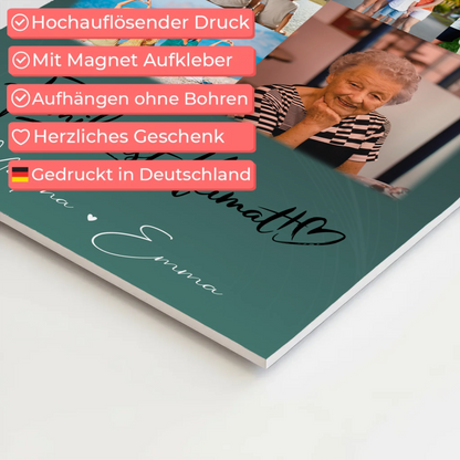 Wandbild Familie Personalisiert mit 9 Fotos Familie ist Heimat Geschenk